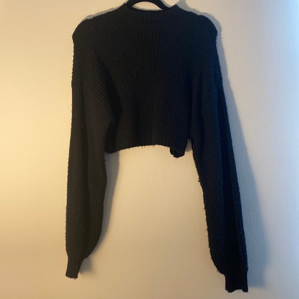 Missguided black sweater cropped